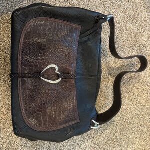 Elegant Black and Brown Leather Men's Bag